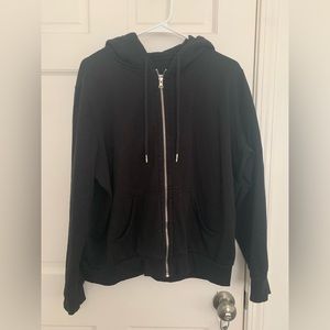Black hoodie zip up jacket